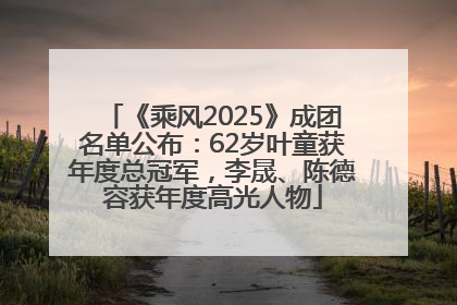 《乘风2025》成团名单公布：62岁叶童获年度总冠军，李晟、陈德容获年度高光人物