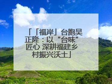 「福岸」台胞吴正隆：以“台味”匠心 深耕福建乡村振兴沃土