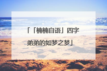 「楠楠自语」四字弟弟的如梦之梦