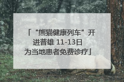 “熊猫健康列车”开进普雄 11-13日为当地患者免费诊疗