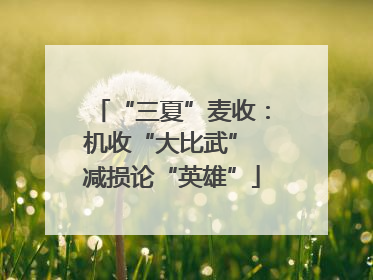 “三夏”麦收：机收“大比武” 减损论“英雄”
