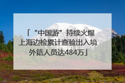 “中国游”持续火爆 上海边检累计查验出入境外籍人员达484万