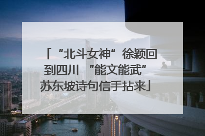“北斗女神”徐颖回到四川 “能文能武”苏东坡诗句信手拈来
