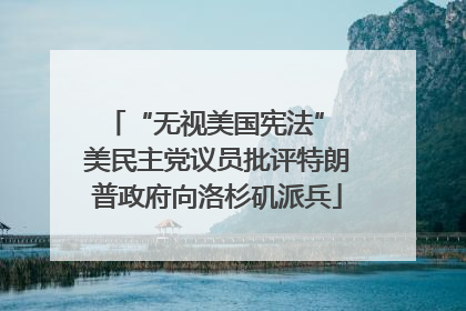 “无视美国宪法” 美民主党议员批评特朗普政府向洛杉矶派兵