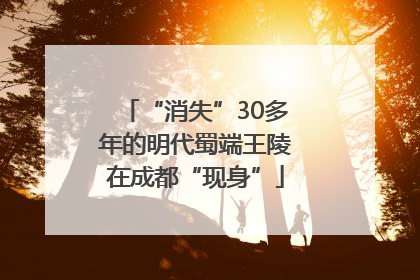 “消失”30多年的明代蜀端王陵在成都“现身”