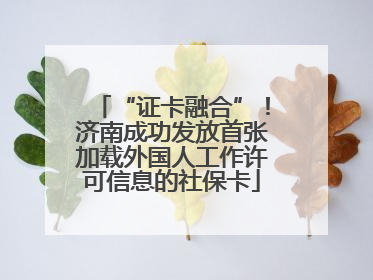 “证卡融合”！济南成功发放首张加载外国人工作许可信息的社保卡