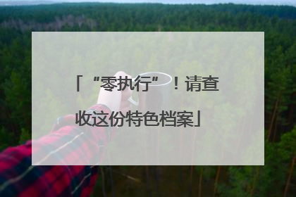 “零执行”！请查收这份特色档案