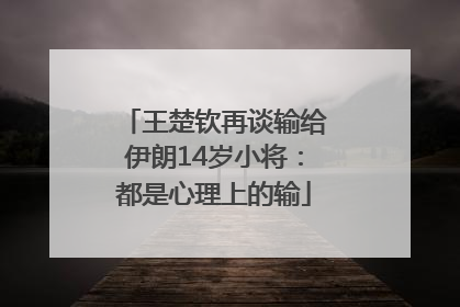 王楚钦再谈输给伊朗14岁小将：都是心理上的输
