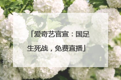 爱奇艺官宣：国足生死战，免费直播