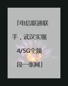 电信联通联手，武汉实现4/5G全频段一张网