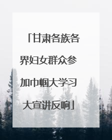 甘肃各族各界妇女群众参加巾帼大学习大宣讲反响