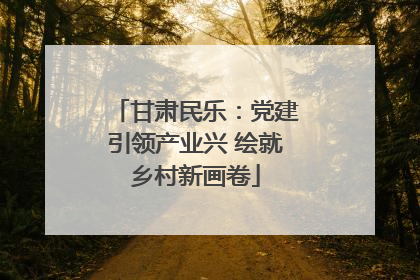 甘肃民乐：党建引领产业兴 绘就乡村新画卷