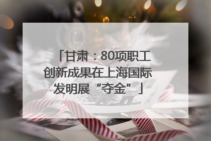 甘肃：80项职工创新成果在上海国际发明展“夺金”