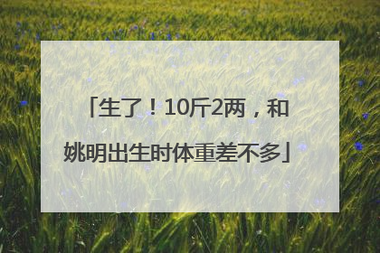 生了！10斤2两，和姚明出生时体重差不多