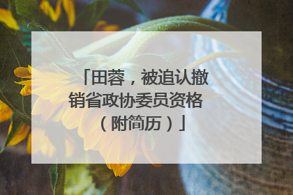 田蓉，被追认撤销省政协委员资格（附简历）