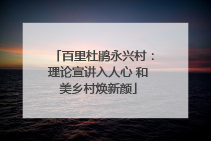 百里杜鹃永兴村：理论宣讲入人心 和美乡村焕新颜