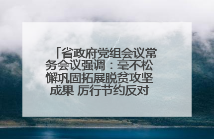 省政府党组会议常务会议强调：毫不松懈巩固拓展脱贫攻坚成果 厉行节约反对浪费弘扬优良作风
