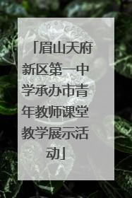 眉山天府新区第一中学承办市青年教师课堂教学展示活动