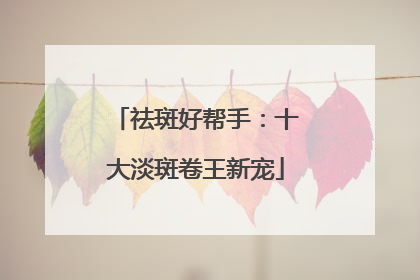 祛斑好帮手：十大淡斑卷王新宠