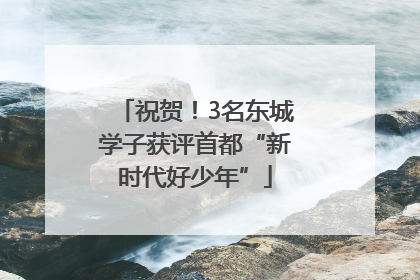 祝贺！3名东城学子获评首都“新时代好少年”