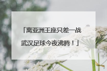 离亚洲王座只差一战 武汉足球今夜沸腾！