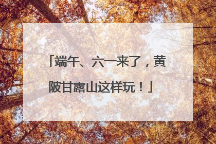 端午、六一来了，黄陂甘露山这样玩！