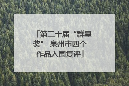 第二十届“群星奖” 泉州市四个作品入围复评