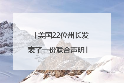 美国22位州长发表了一份联合声明