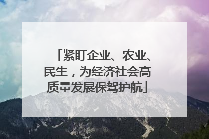 紧盯企业、农业、民生，为经济社会高质量发展保驾护航