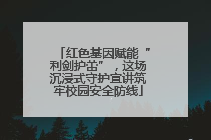 红色基因赋能“利剑护蕾”，这场沉浸式守护宣讲筑牢校园安全防线