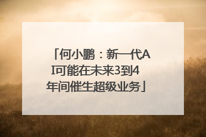 何小鹏：新一代AI可能在未来3到4年间催生超级业务