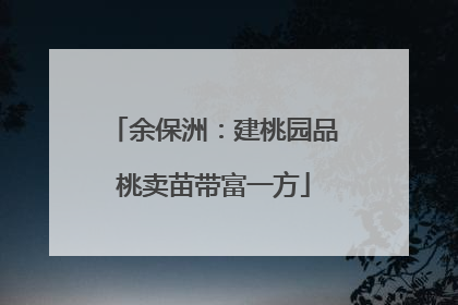 余保洲：建桃园品桃卖苗带富一方