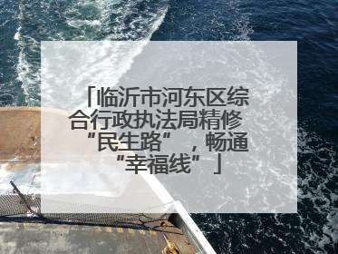 临沂市河东区综合行政执法局精修“民生路”，畅通“幸福线”