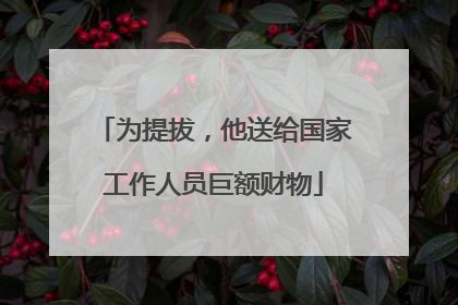 为提拔，他送给国家工作人员巨额财物