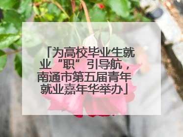 为高校毕业生就业“职”引导航，南通市第五届青年就业嘉年华举办