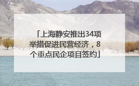 上海静安推出34项举措促进民营经济，8个重点民企项目签约