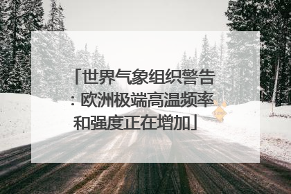 世界气象组织警告：欧洲极端高温频率和强度正在增加