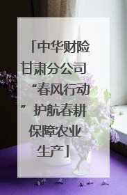中华财险甘肃分公司“春风行动”护航春耕 保障农业生产