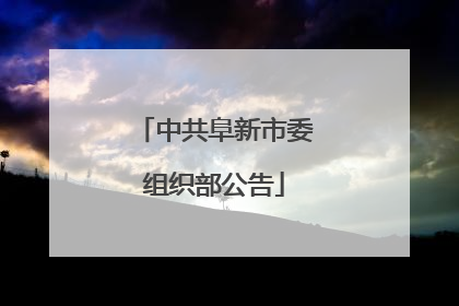 中共阜新市委组织部公告