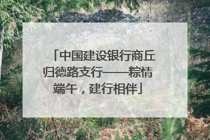 中国建设银行商丘归德路支行——粽情端午，建行相伴