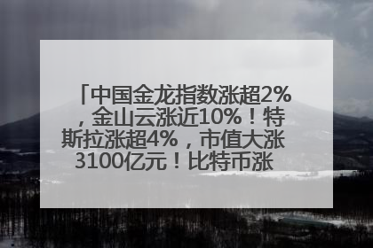 中国金龙指数涨超2%，金山云涨近10%！特斯拉涨超4%，市值大涨3100亿元！比特币涨回11万美元关口