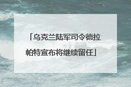 乌克兰陆军司令德拉帕特宣布将继续留任