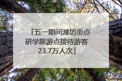 五一期间潍坊重点研学旅游点接待游客23.7万人次