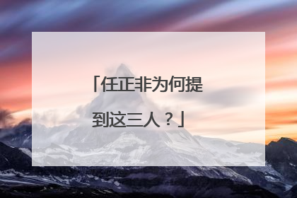 任正非为何提到这三人？