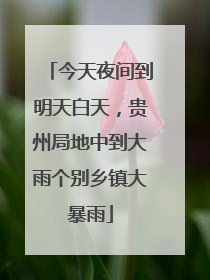 今天夜间到明天白天，贵州局地中到大雨个别乡镇大暴雨