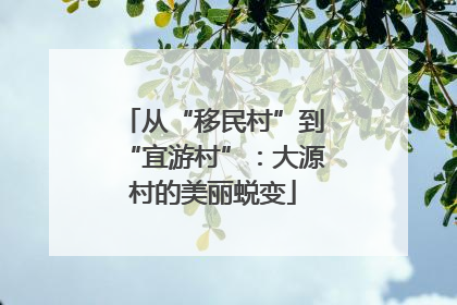 从“移民村”到“宜游村”：大源村的美丽蜕变