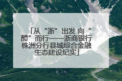 从“浙”出发 向“醴”而行——浙商银行株洲分行县域综合金融生态建设纪实