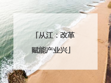 从江：改革赋能产业兴