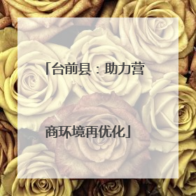 台前县：助力营商环境再优化