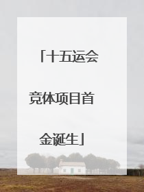 十五运会竞体项目首金诞生